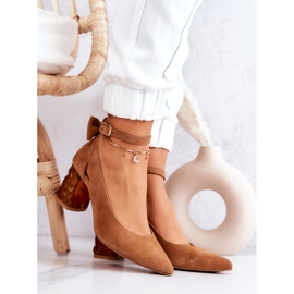 Semišové lodičky s mašličkou Maciejka 05059-29 Hnědá hnědý 1