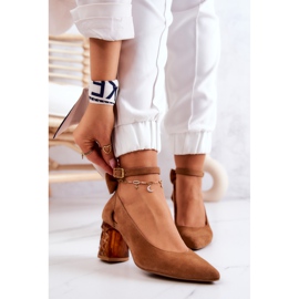 Semišové lodičky s mašličkou Maciejka 05059-29 Hnědá hnědý 2