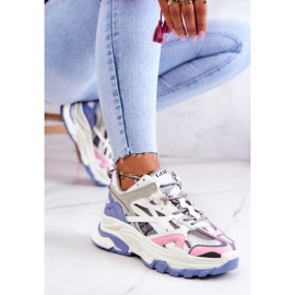 Dámské sportovní kožené tenisky GOE JJ2N4090 Multicolor bílý fialový růžový šedá 2