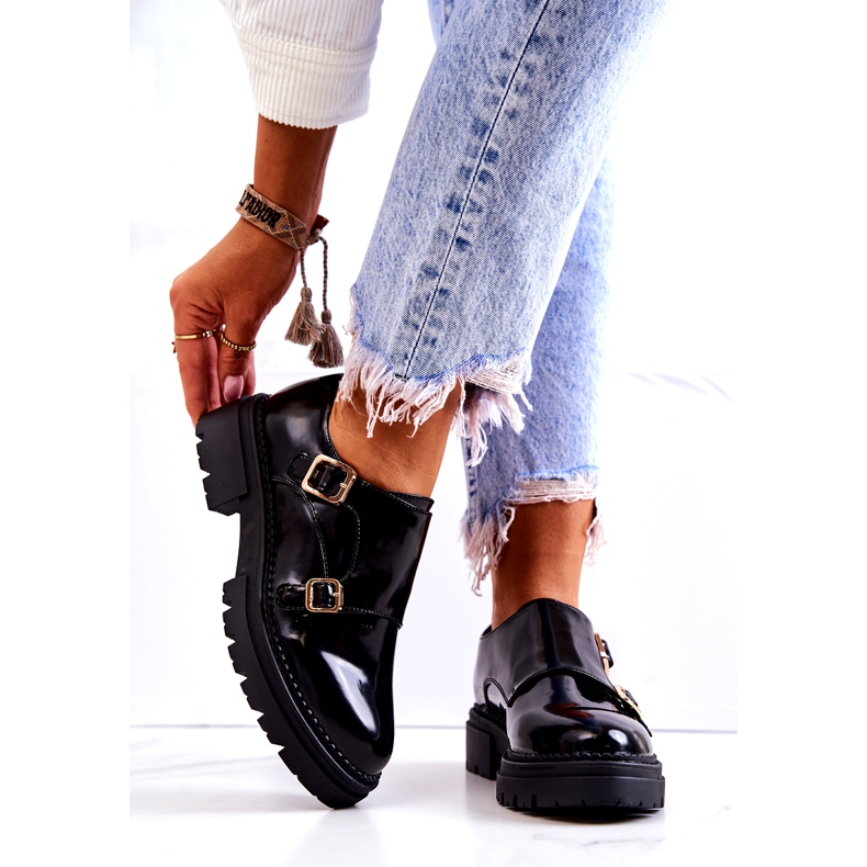 PL5 Kožené Boty Se Sponou La.Fi Černá Leonie 2 PL5 Kožené Boty Se Sponou La.Fi Černá Leonie 2