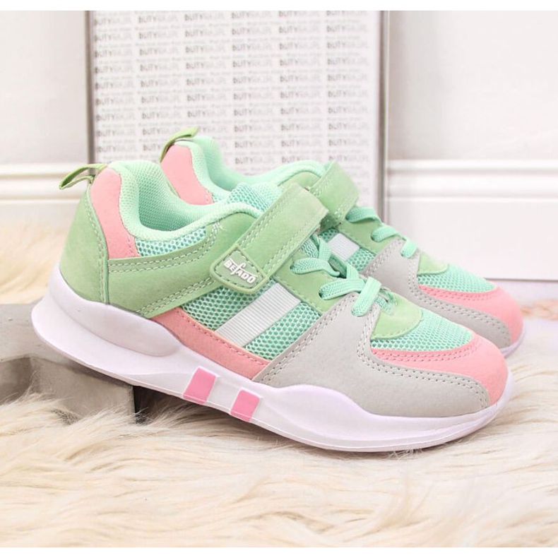 Sportovní boty na suchý zip Befado Jr BEF25C, mátová modrý 2