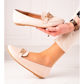 Seastar Mokasíny Se Zlatou Dekorací béžový 1