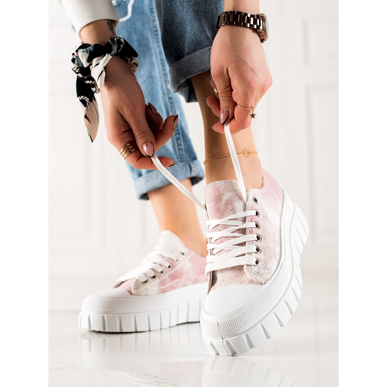 W. Potocki Tenisky Na Platformě Potocki bílý růžový 1