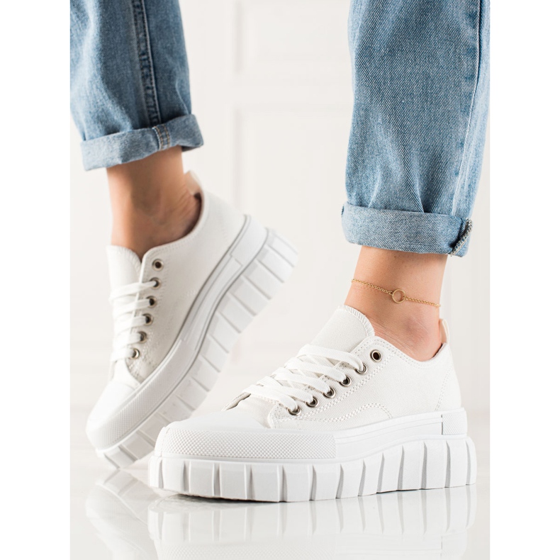 W. Potocki Tenisky Na Platformě Potocki bílý 2