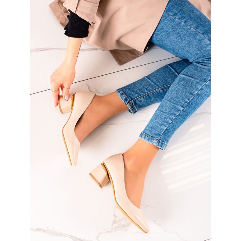 Seastar Lodičky s eko kůží béžový 1