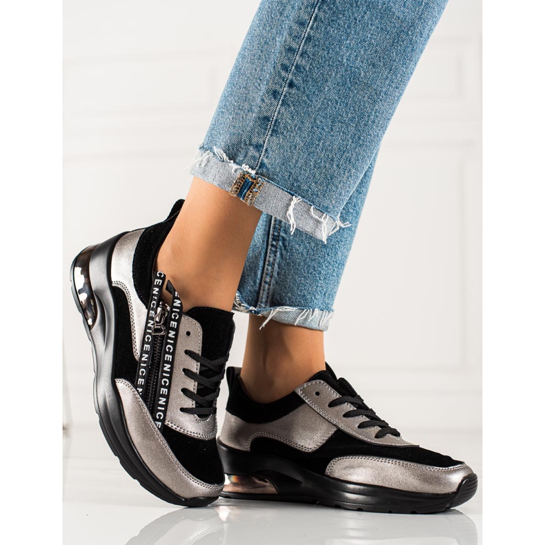 Goodin Kožené Tenisky Se Zipem černá 2