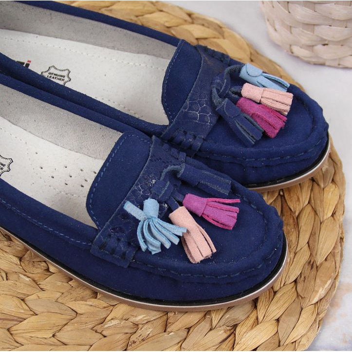 Evento Mokasíny s třásněmi Jezzi W JEZ328A tmavě modrá námořnická modrá 2