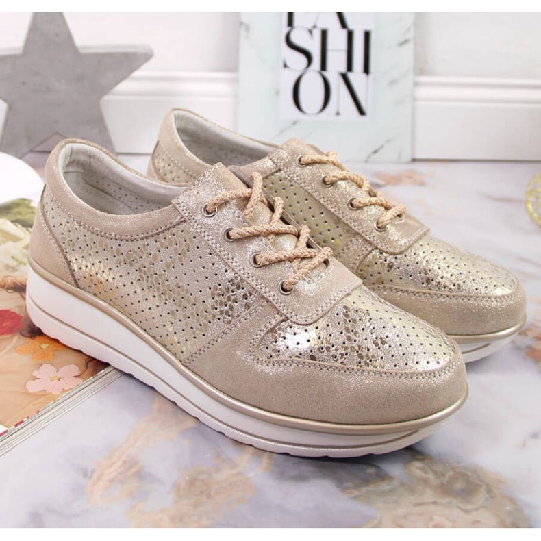 Kožené tenisky S. Barski W OLI148 zlaté zlatý 2