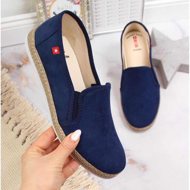 Espadrilky slip on Big Star W JJ276003 tmavě modrá modrý 1 Espadrilky slip on Big Star W JJ276003 tmavě modrá modrý 1