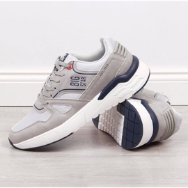 Šedé sportovní boty pro volný čas Big Star M JJ174276 šedá 2