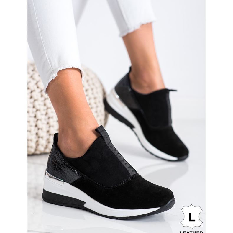 Filippo Kožené nazouvací tenisky černý 1