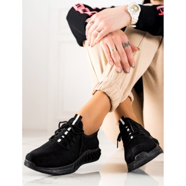 TRENDI Lehké černé sportovní boty černá 1 TRENDI Lehké černé sportovní boty černá 1