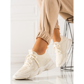 TRENDI Textilní sportovní obuv béžový 1