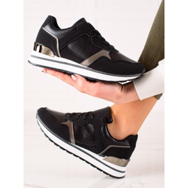 TRENDI Černé tenisky na platformě černá 1