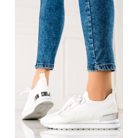 TRENDI Bílé sportovní boty s třpytkami bílý 1