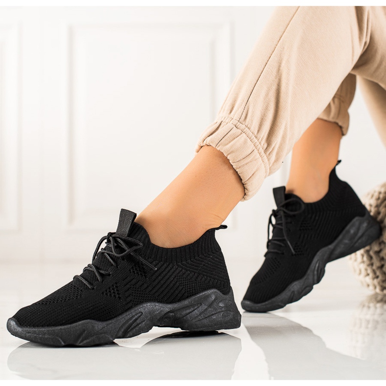 TRENDI Textilní sportovní obuv černá 1