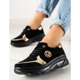 Filippo Kožené Tenisky Na Platformě černý 2