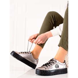 Filippo Kožené Tenisky Na Platformě béžový 1