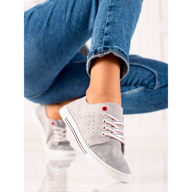 Filippo Klasické kožené tenisky šedá 2