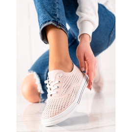 Prolamované kožené tenisky VINCEZA růžový 1