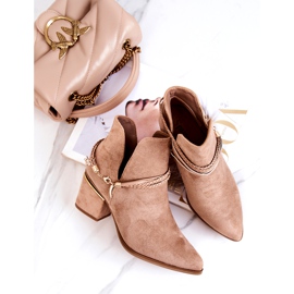 PS1 Inessa tmavě béžové semišové kovbojské boty s pruhy béžový 5 PS1 Inessa tmavě béžové semišové kovbojské boty s pruhy béžový 5