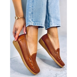 Prolamované dámské mokasíny Cukki Camel hnědý 1