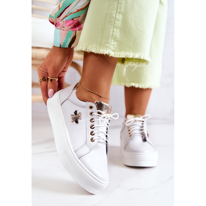 FILIPCZYK Kožené Sportovní Boty Na Bílé Platformě Bellisia bílý 2 FILIPCZYK Kožené Sportovní Boty Na Bílé Platformě Bellisia bílý 2