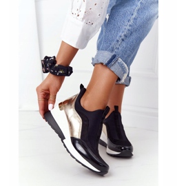 Klínové tenisky Evento 21PB35-4000 černá zlatý 1