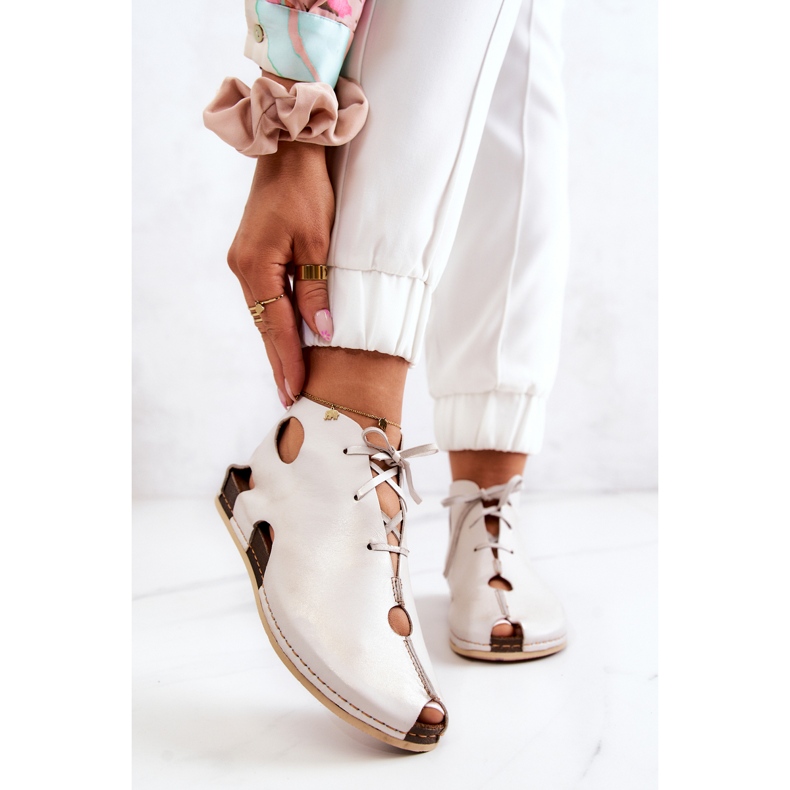 Maciejka 03426-25 Světlé kožené kozačky Světle béžové béžový 1