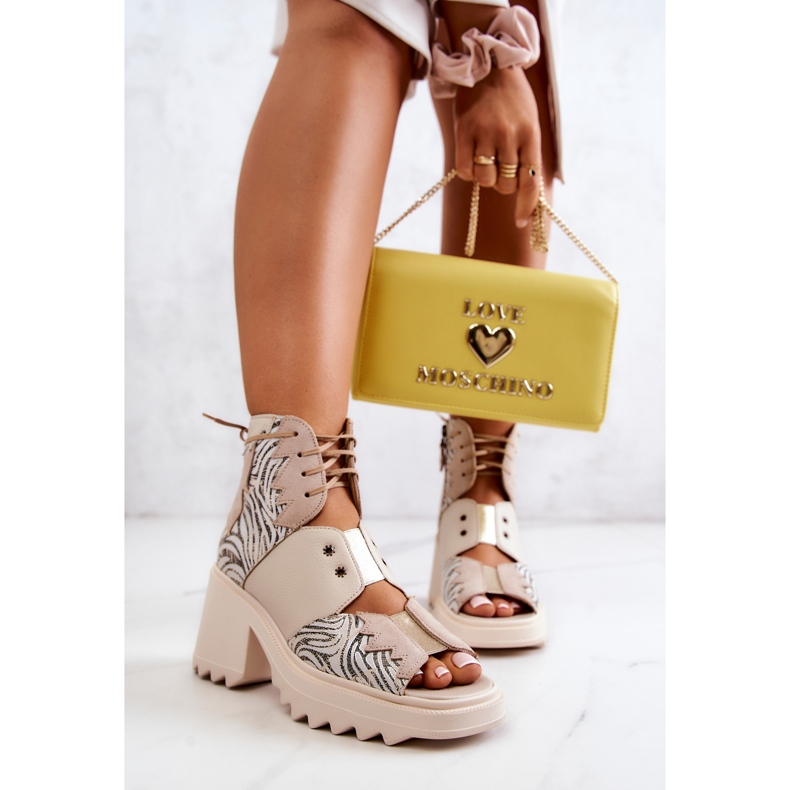 Kožené kozačky na zip Maciejka 05321-04 Béžová béžový 2