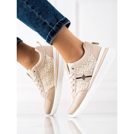 TRENDI Stylové tenisky béžový hnědý 1