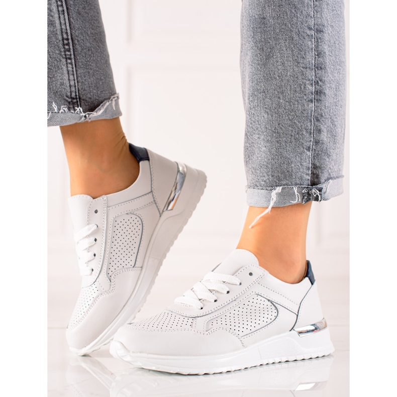 Kožené tenisky VINCEZA bílý 1