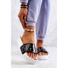Dámské gumové pantofle Big Star JJ274A276 Bílé a černé bílý černá 1