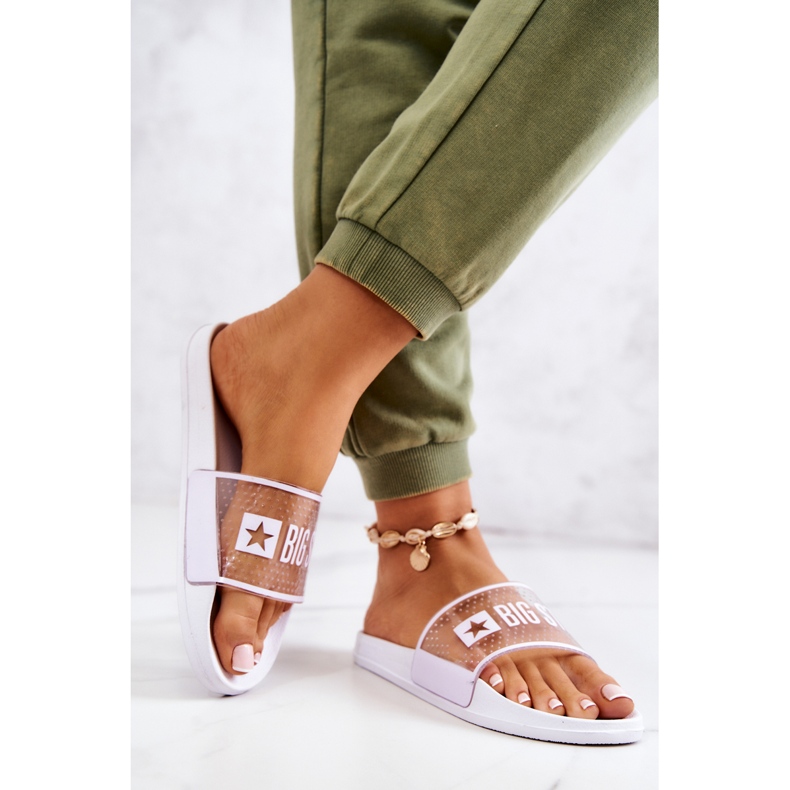 Dámské pantofle Big Star JJ274642 Bílé bílý 2