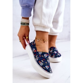 Dámské tenisky Slip On Memory Foam Big Star JJ276016 Navy Blue vícebarevný 1