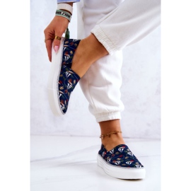 Dámské tenisky Slip On Memory Foam Big Star JJ276016 Navy Blue vícebarevný 2