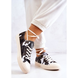 Dámské Materiál Sneakers Camo Big Star JJ274237 Bílo-šedé bílý 2