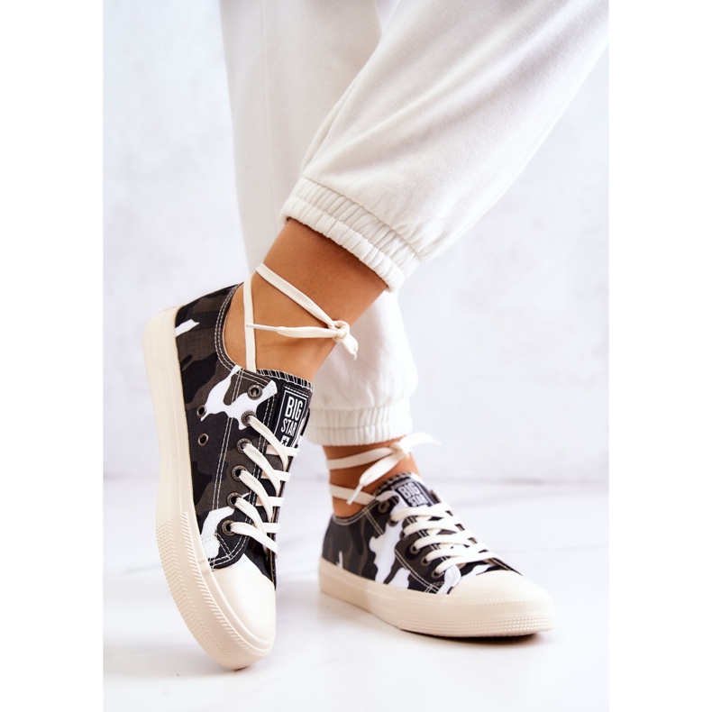 Dámské Materiál Sneakers Camo Big Star JJ274237 Bílo-šedé bílý 2