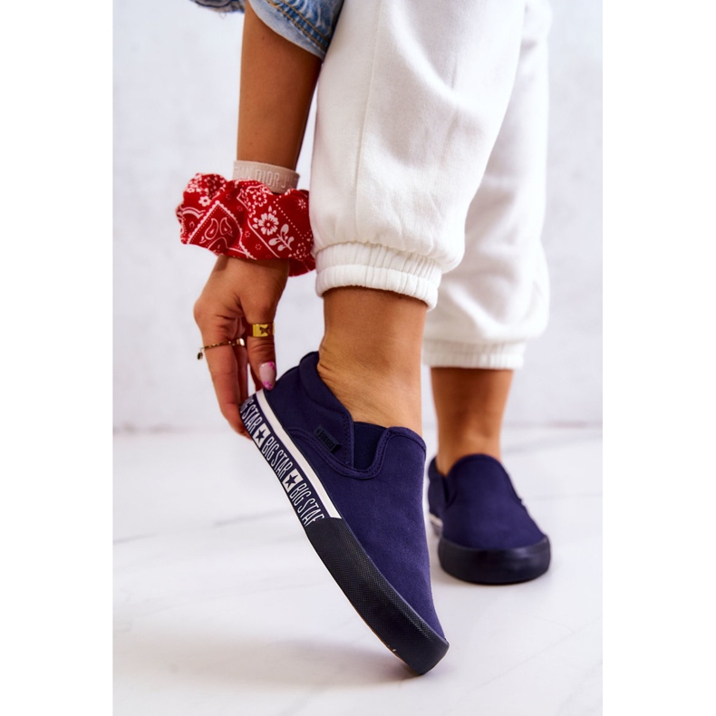 Dámské Sneakers Slip-on Big Star HH274011 Námořnická modrá modrý 1