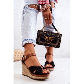 Dámské sandály na klínku Big Star JJ274937 Black černá 1