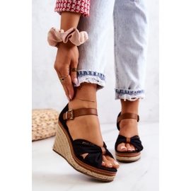 Dámské sandály na klínku Big Star JJ274937 Black černá 2