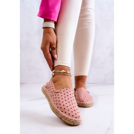Dámské espadrilky s puntíky Big Star JJ274869 Růžové růžový 1