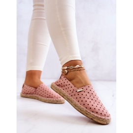Dámské espadrilky s puntíky Big Star JJ274869 Růžové růžový 2