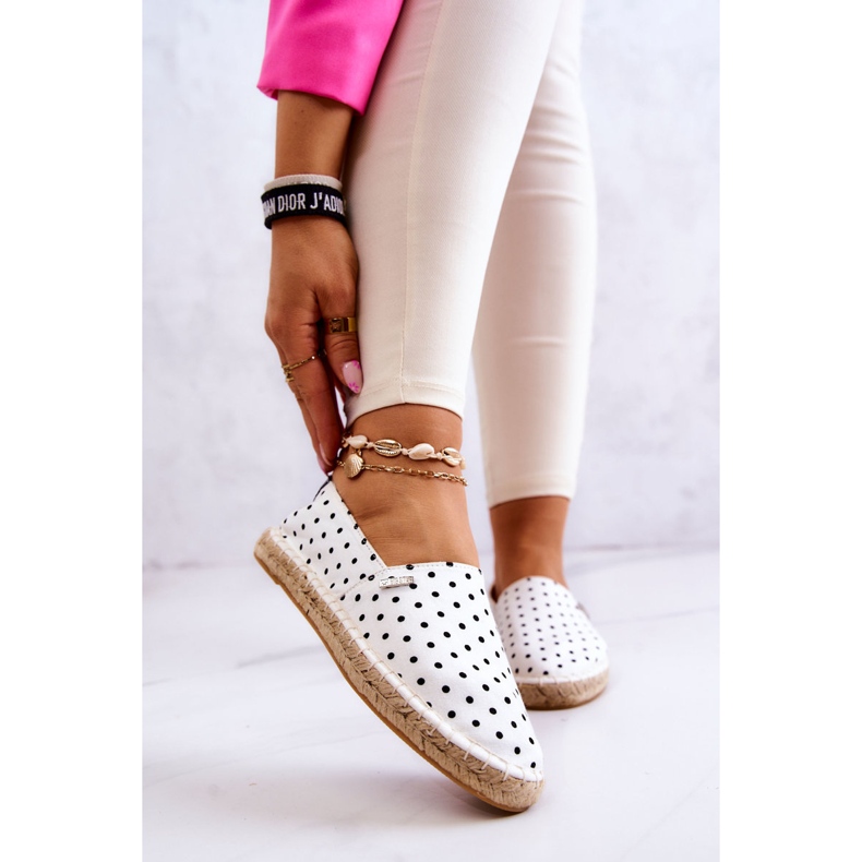 Dámské espadrilky s puntíky Big Star JJ274870 White bílý 1 Dámské espadrilky s puntíky Big Star JJ274870 White bílý 1