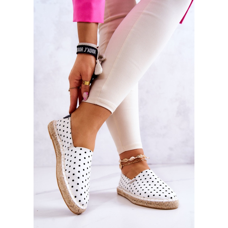 Dámské espadrilky s puntíky Big Star JJ274870 White bílý 2 Dámské espadrilky s puntíky Big Star JJ274870 White bílý 2