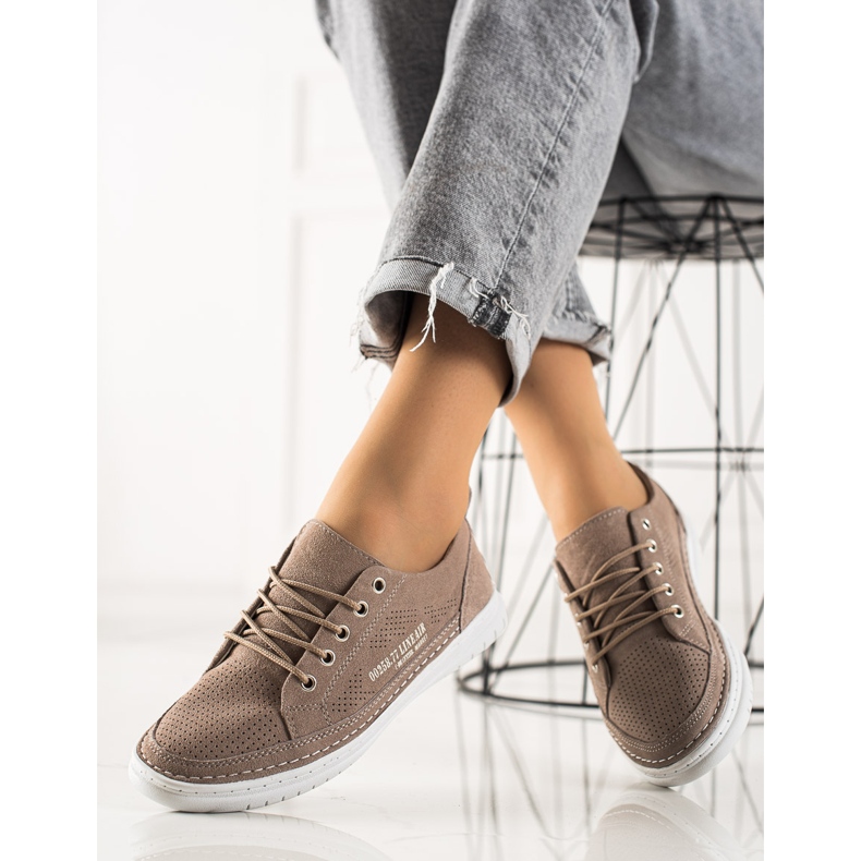Evento Hnědé kožené tenisky hnědý 1