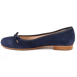 Marco Shoes Semišové balerínky 1152P v tmavě modré barvě námořnická modř 2