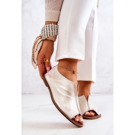 Kožené boty se zipem Nicole 2718/004 White and Gold bílý 1