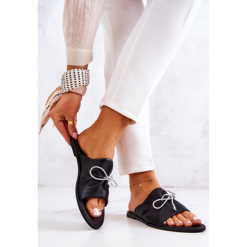 Kožené Dámské pantofle Nicole 2659/001 Černá 2