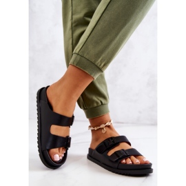 S.Barski Černé gumové pantofle Corina se sponou černá 2 S.Barski Černé gumové pantofle Corina se sponou černá 2